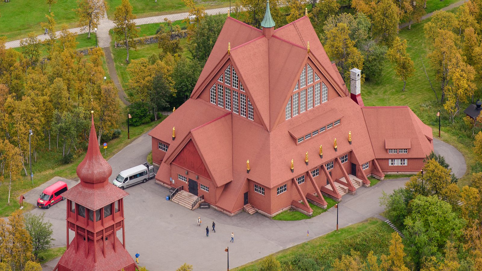 Biserica din Kiruna, în 2017, pe vechiul amplasament